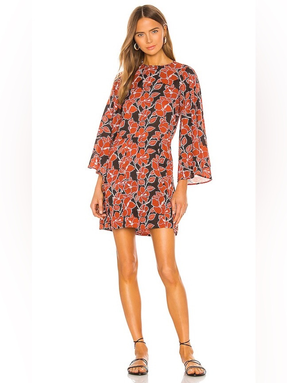 Acacia Manu mini dress Tropical Kimono Sleeves Resort small